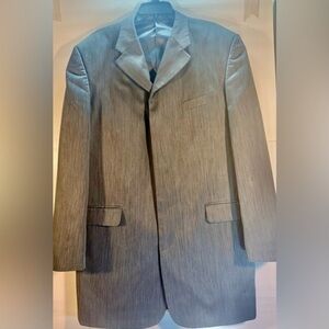 ZANDELLO 2 PC MEN’S  DARK GRAY PANTS 38X28 COAT  HAS 5 HIDDEN BUTTONS